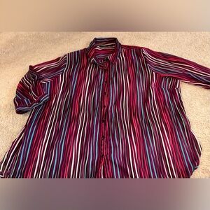 Attention Vibrant Striped Button Down Shirt. Size 4X